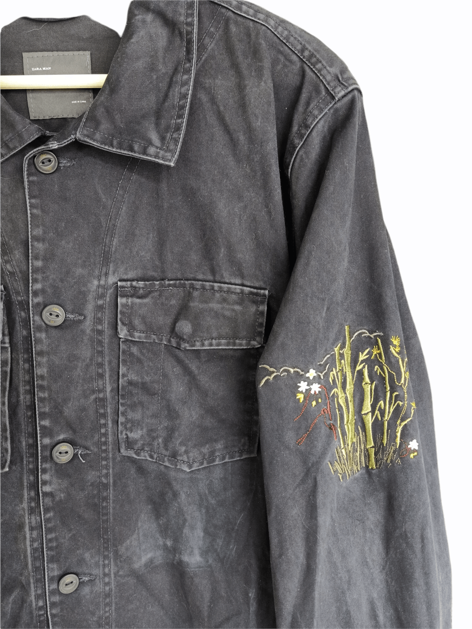 Zara Zara Man Fish Koi Embroidery Worker Jacket Size US L / EU 52-54 / 3 - 5 Thumbnail