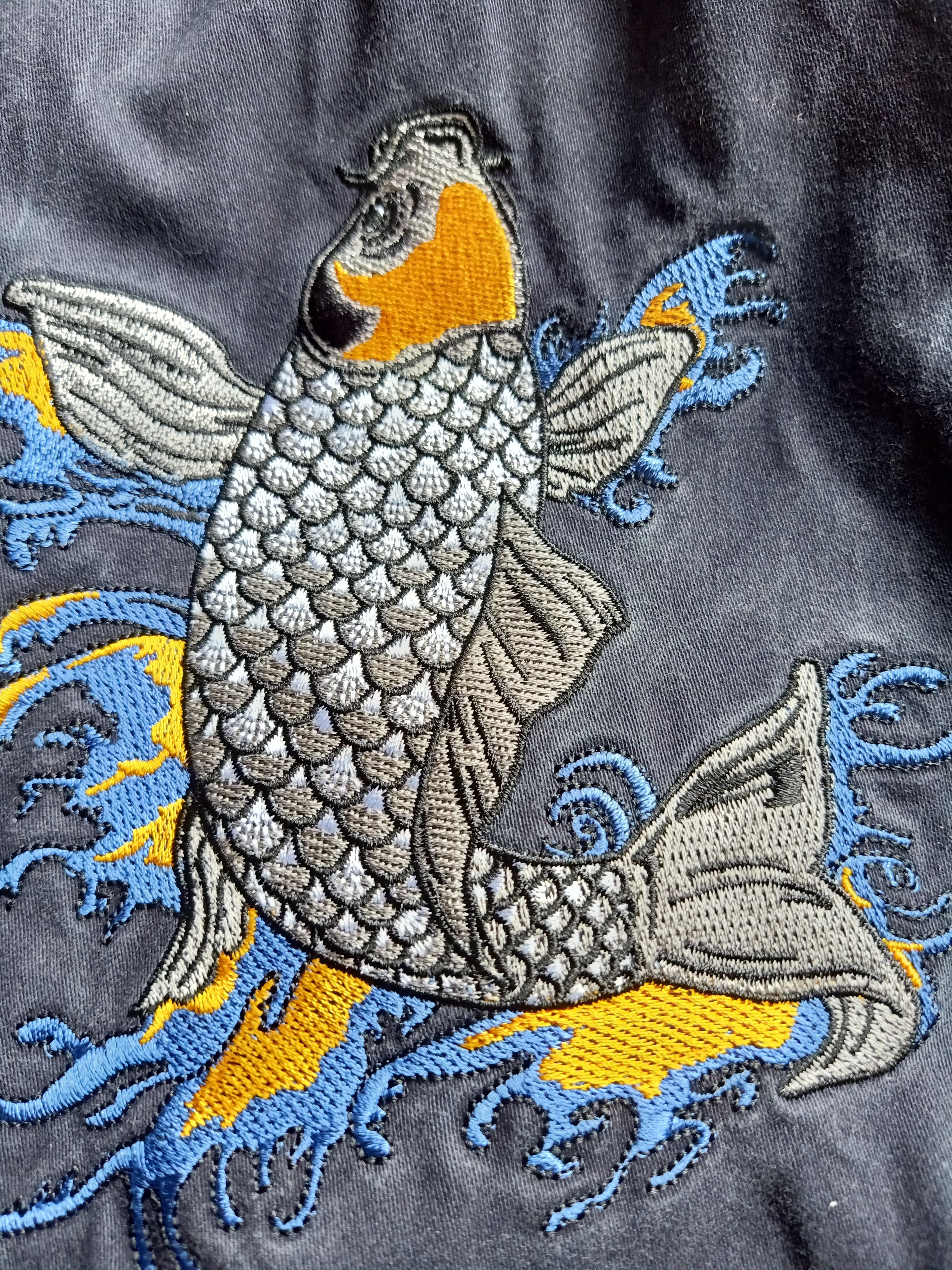 Zara Zara Man Fish Koi Embroidery Worker Jacket Size US L / EU 52-54 / 3 - 10 Thumbnail