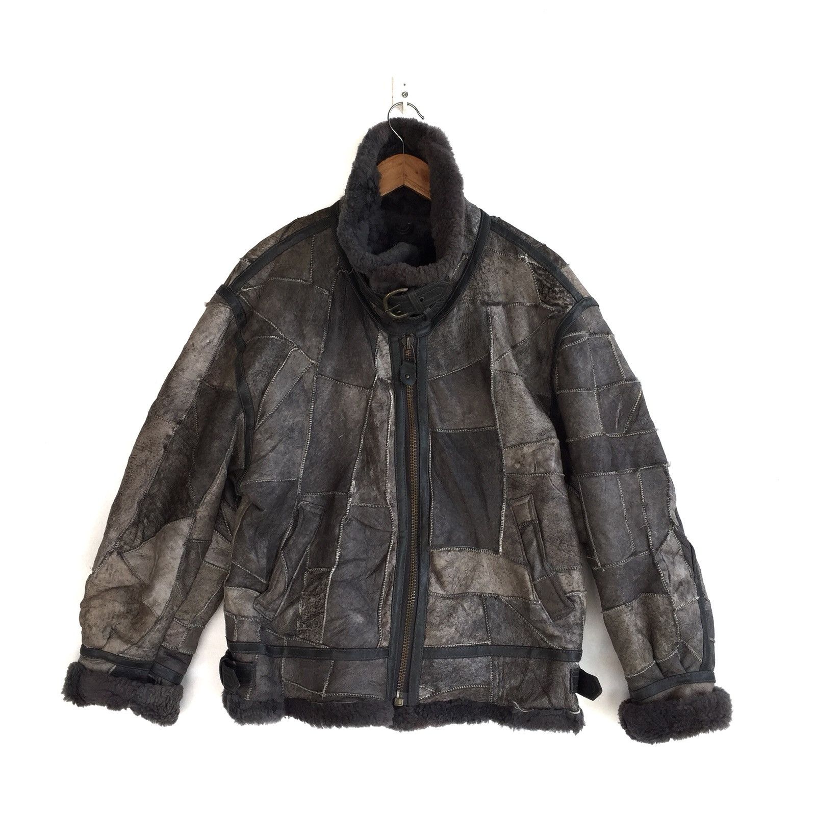 Other B 3 Shearling Jacket Leather Patchwork Bomber Military Size US M / EU 48-50 / 2 - 2 Thumbnail