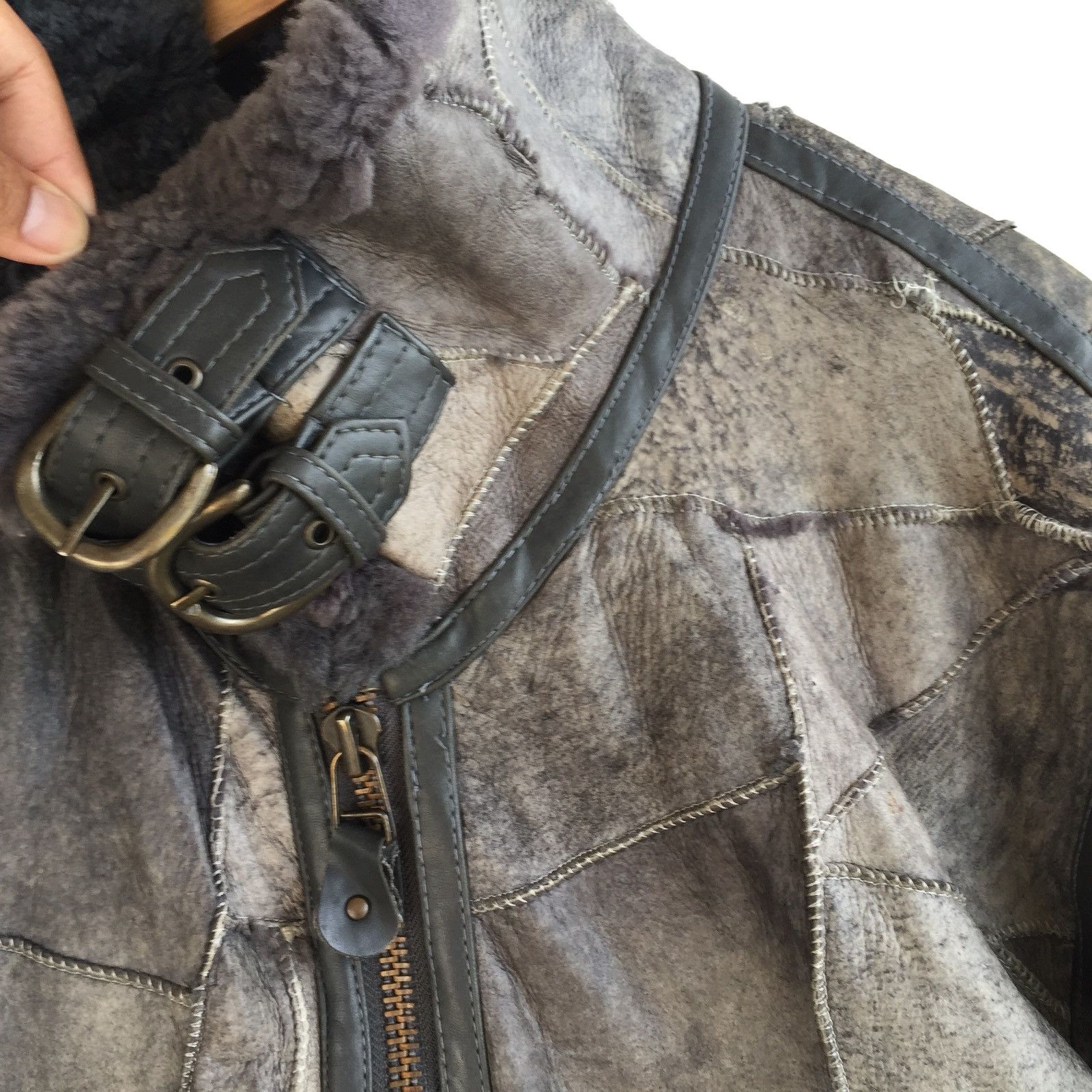 Other B 3 Shearling Jacket Leather Patchwork Bomber Military Size US M / EU 48-50 / 2 - 8 Thumbnail
