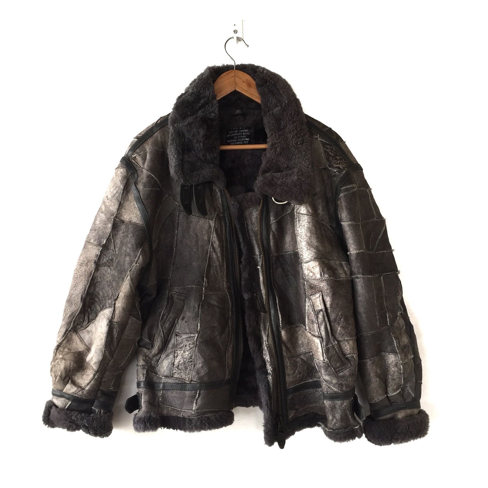 Other B 3 Shearling Jacket Leather Patchwork Bomber Military Size US M / EU 48-50 / 2 - 1 Thumbnail