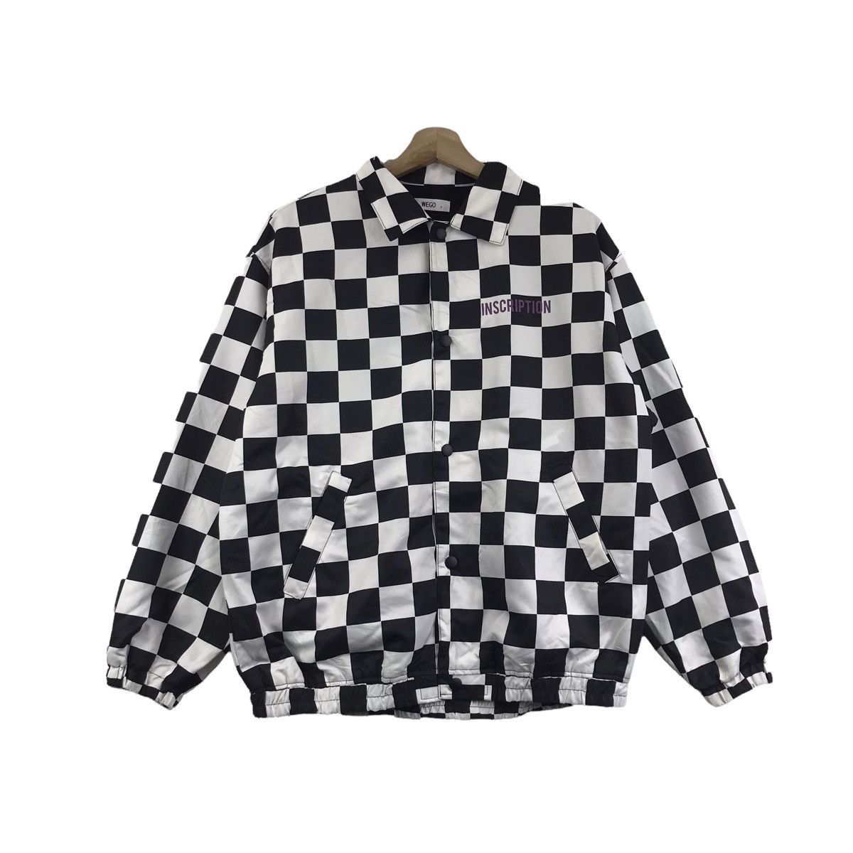 Japanese Brand WEGO INSCRIPTION Japanese Brand Check Bomber Jacket Size US L / EU 52-54 / 3 - 3 Thumbnail