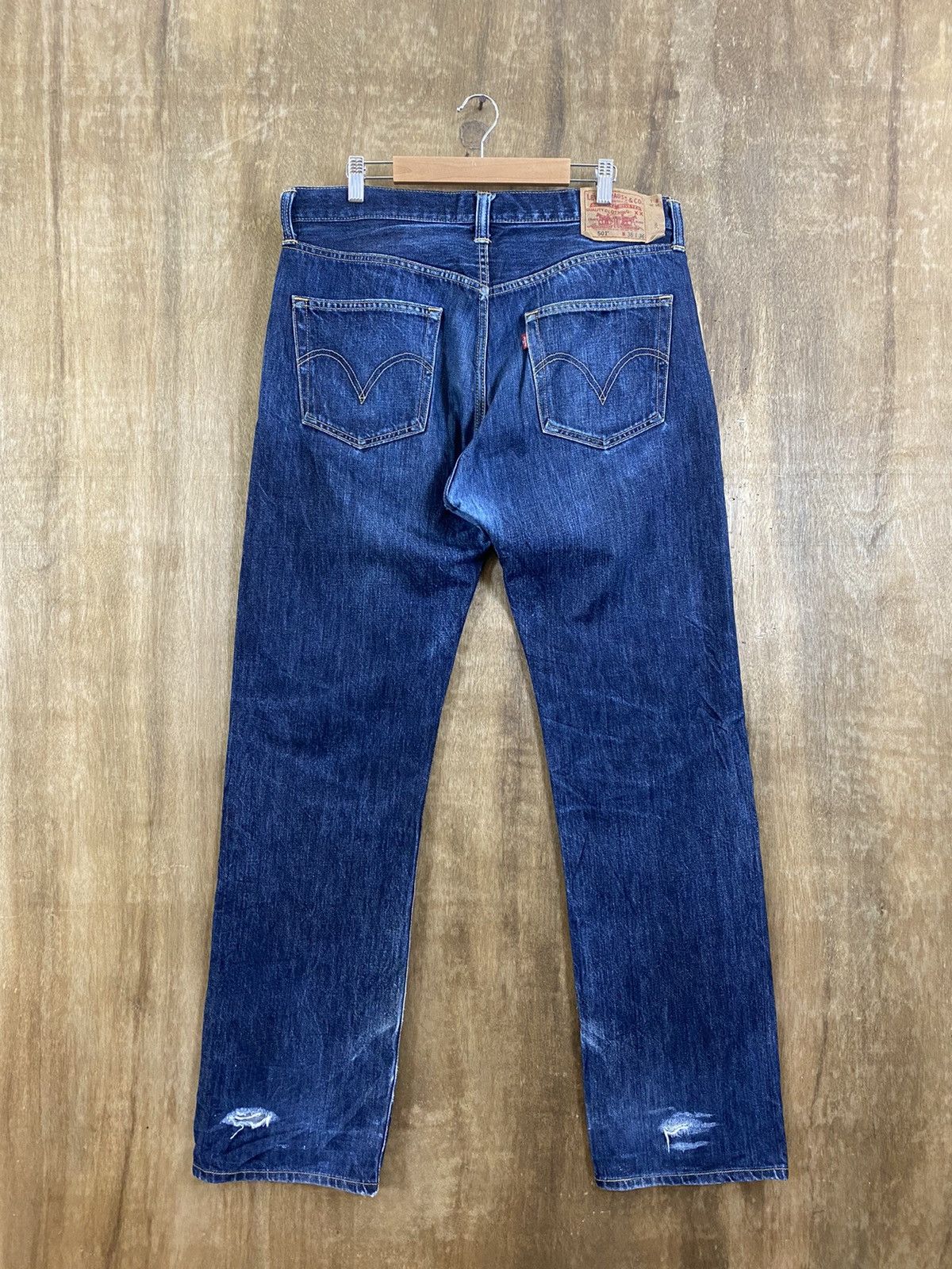 Levi's 501 Levi’s Blue distressed Denim Pants #B541 Size US 36 / EU 52 - 6 Thumbnail