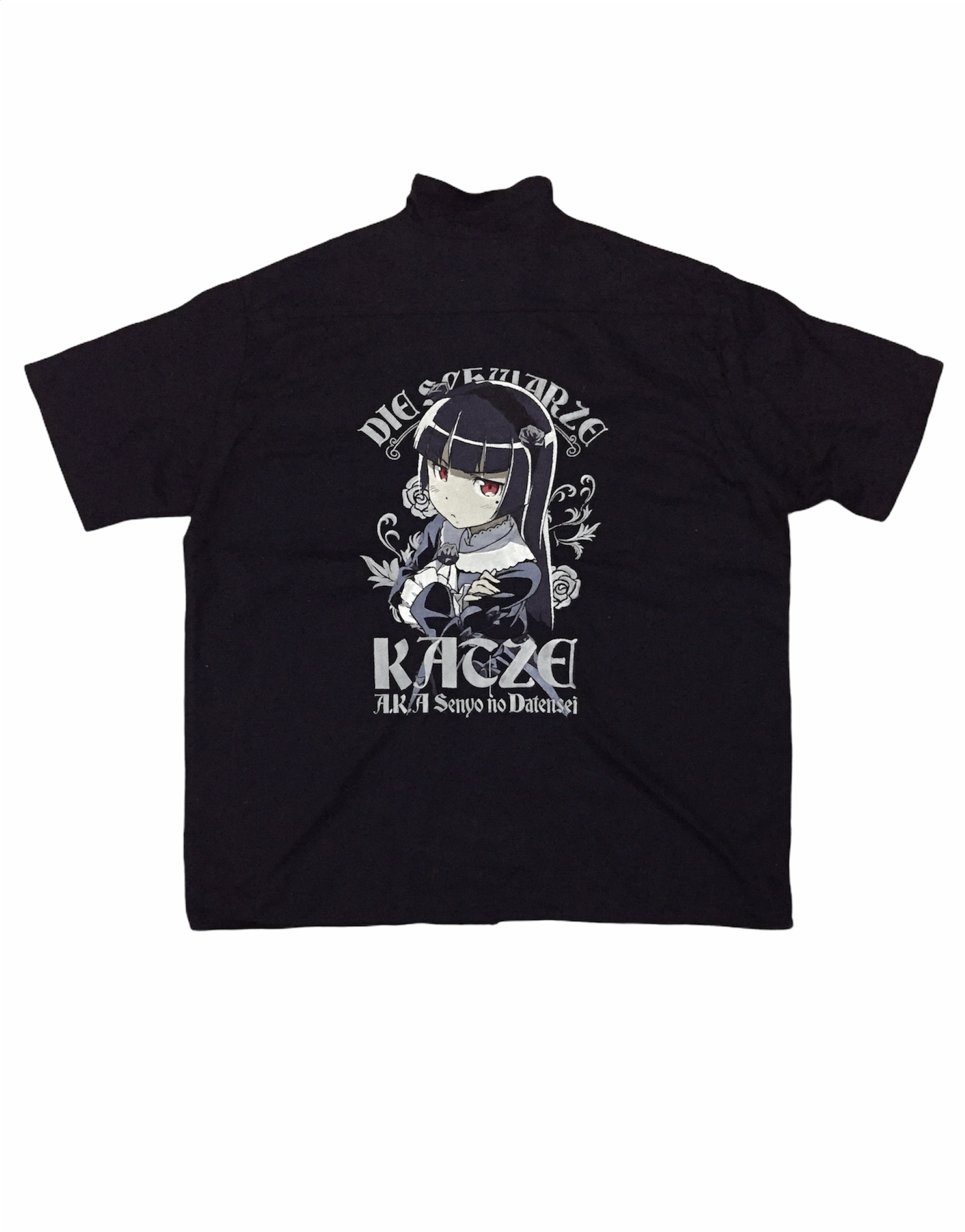 image of Anima x Beauty Beast Cospa Japanese Anime Embroidered Worker Shirt in Black, Men's (Size XL)