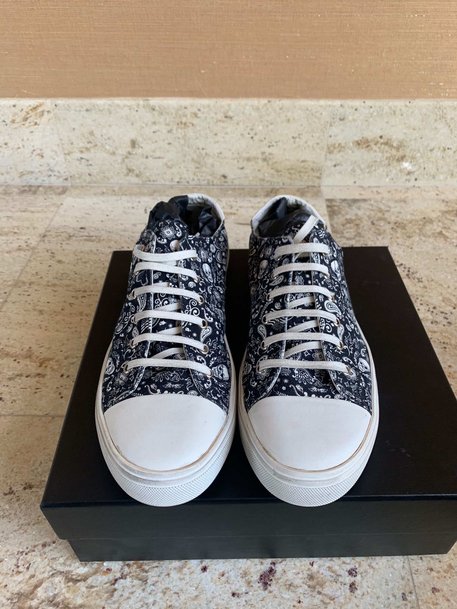 Saint Laurent Paris Bedford LT Distressed Skull & Bones Size US 8 / EU 41 - 2 Thumbnail