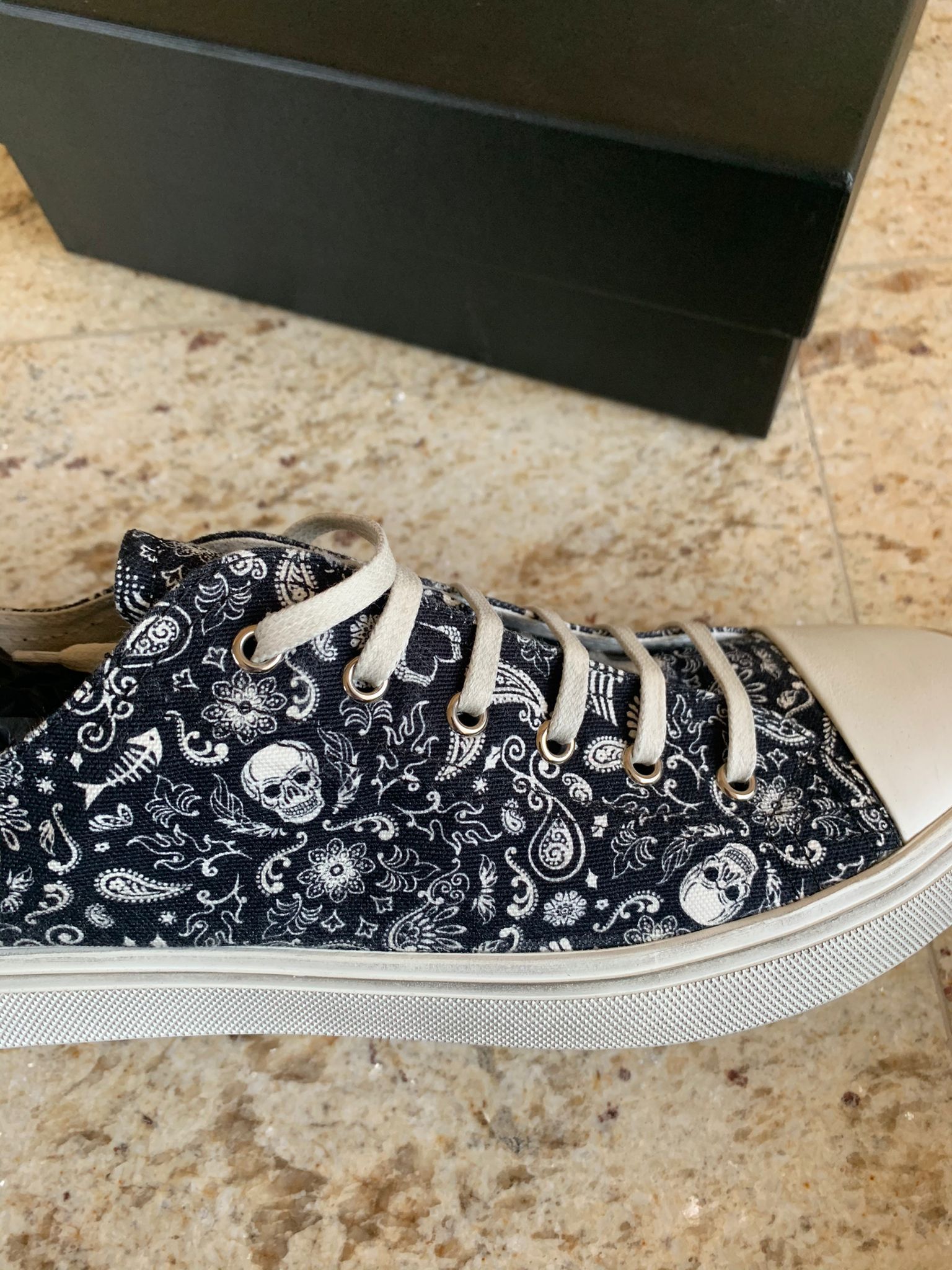 Saint Laurent Paris Bedford LT Distressed Skull & Bones Size US 8 / EU 41 - 3 Thumbnail