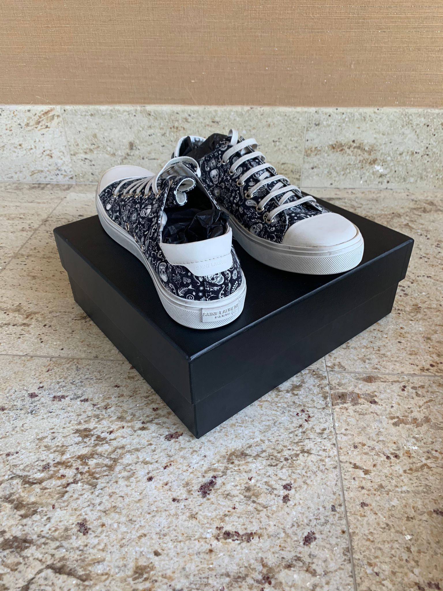 Saint Laurent Paris Bedford LT Distressed Skull & Bones Size US 8 / EU 41 - 8 Thumbnail