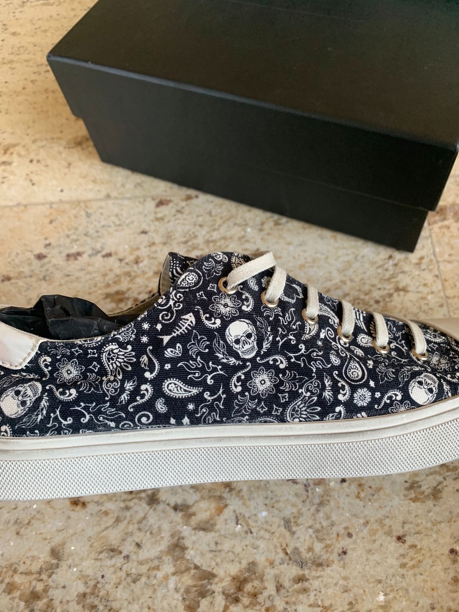 Saint Laurent Paris Bedford LT Distressed Skull & Bones Size US 8 / EU 41 - 6 Thumbnail