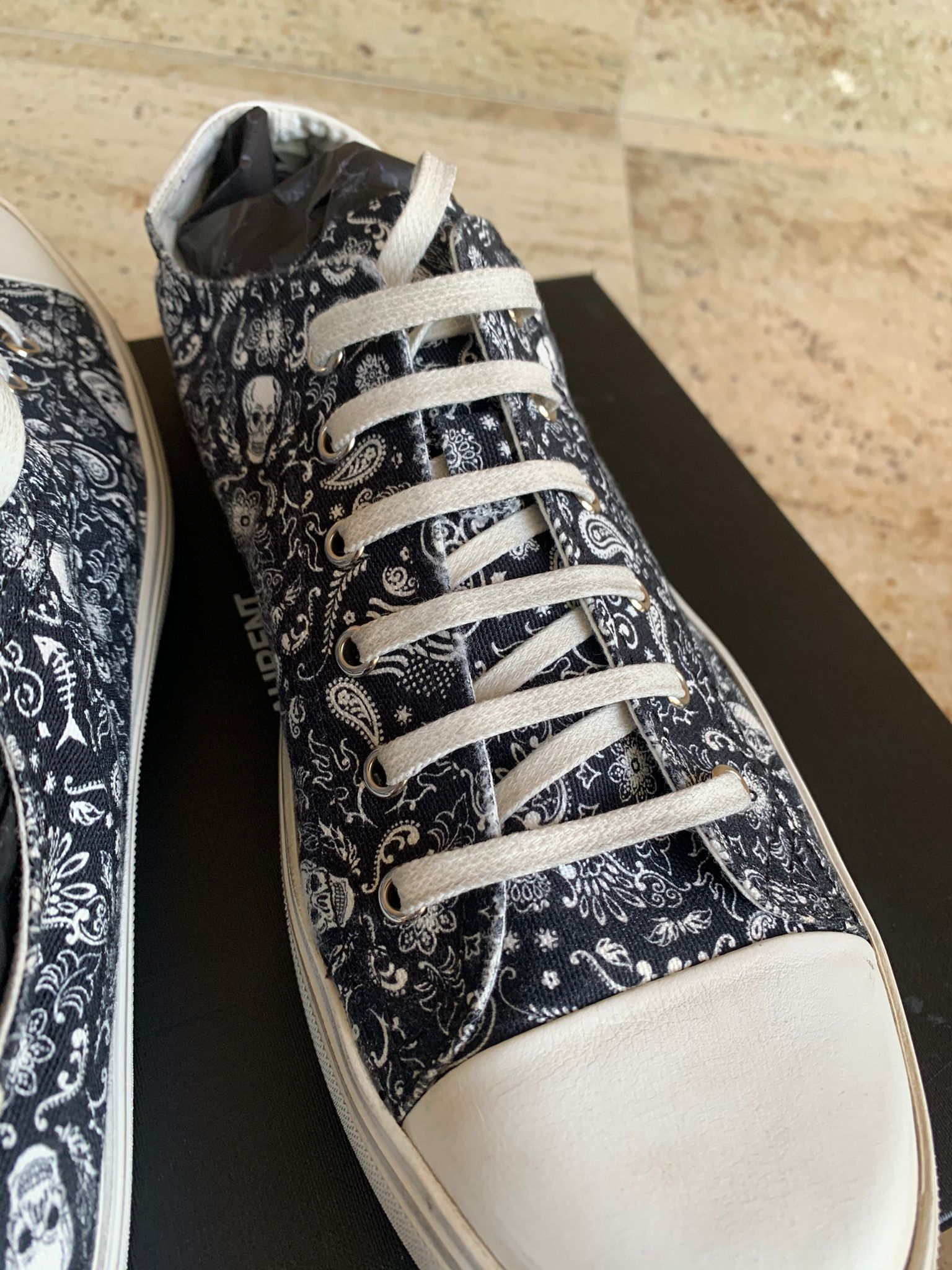 Saint Laurent Paris Bedford LT Distressed Skull & Bones Size US 8 / EU 41 - 7 Thumbnail