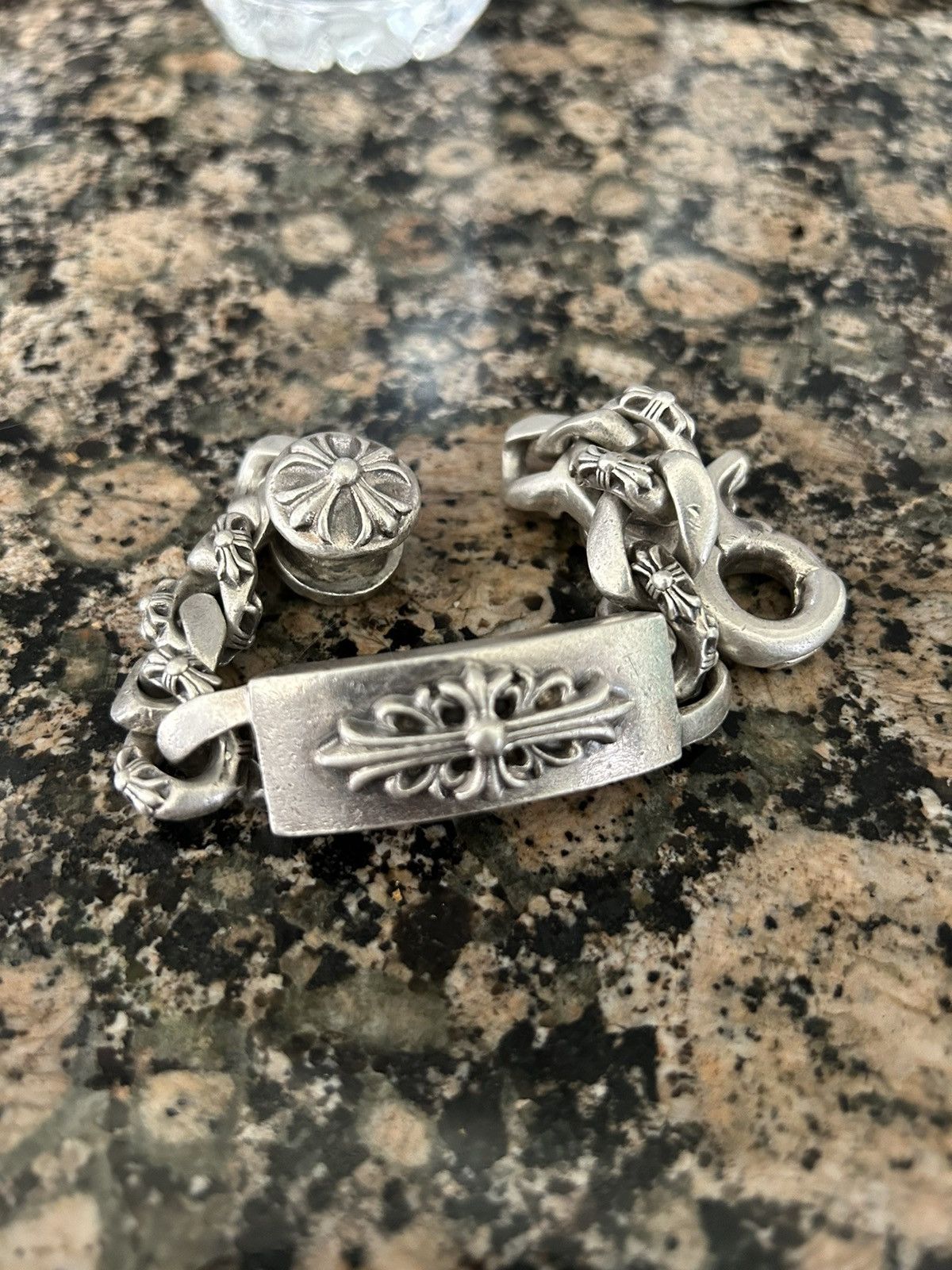 Chrome Hearts Chrome Hearts Floral Cross ID Bracelet Fancy