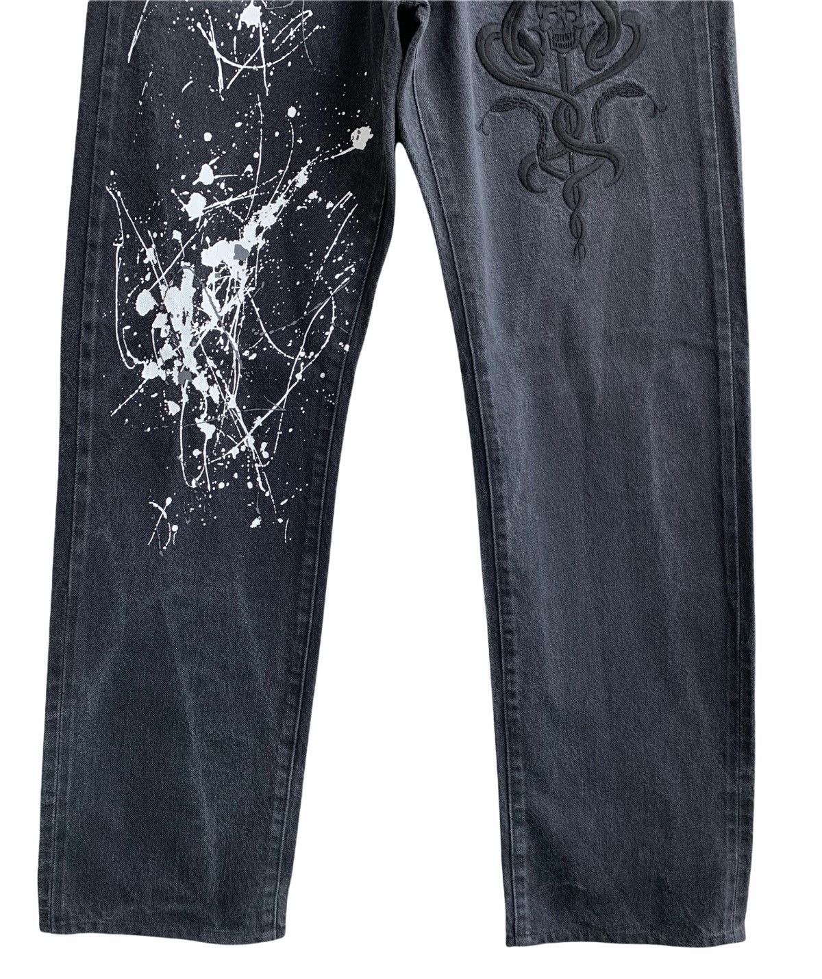 Yoshiyuki Konishi Vintage Ficce Yoshiyuki konishi Embroidery Skull Head Denim Size US 30 / EU 46 - 3 Thumbnail