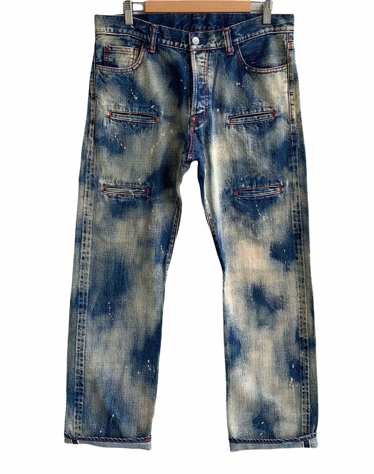 Japanese Brand Japanese Brand Asid Wash blue Selvedge Multiple pocket Size US 34 / EU 50 - 1 Thumbnail