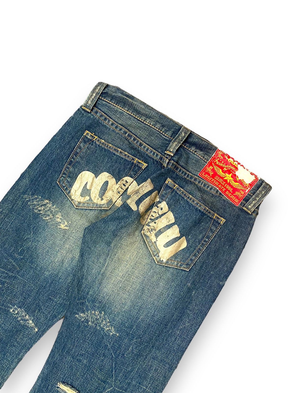 If Six Was Nine × Japanese Brand CO & LU Mud Washed Clawn Mark Distressed Straigh Cut Size US 33 - 3 Thumbnail