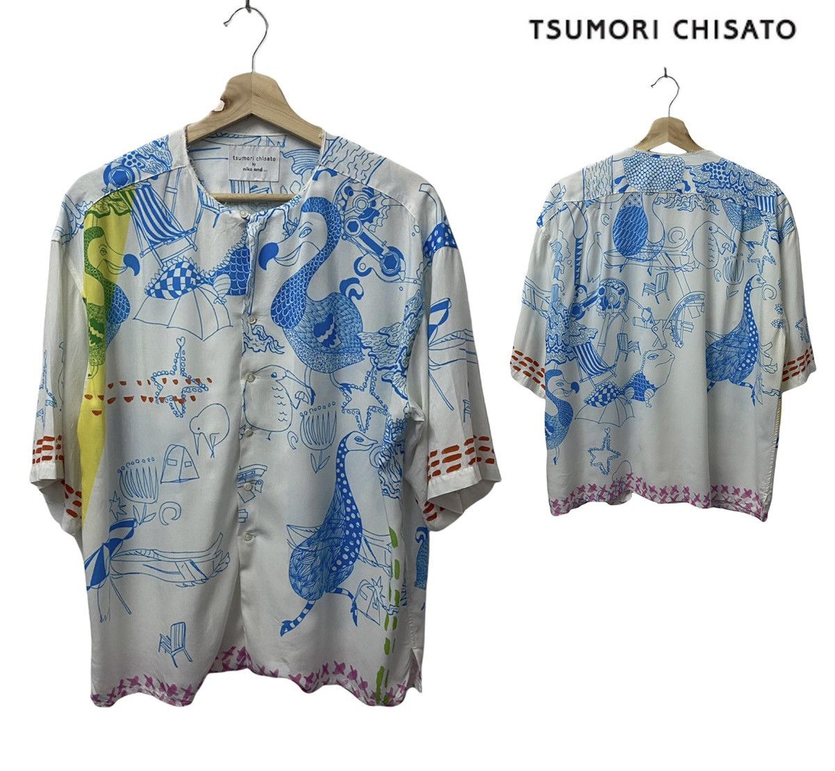 image of Tsumori Chisato X Niko And Button Ups Shirt in White, Men's (Size Medium)