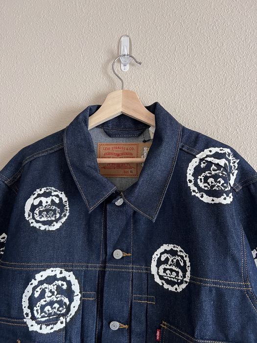 Stussy Denim Tears Stussy Levi's Type 2 Raw Denim Jacket | Grailed