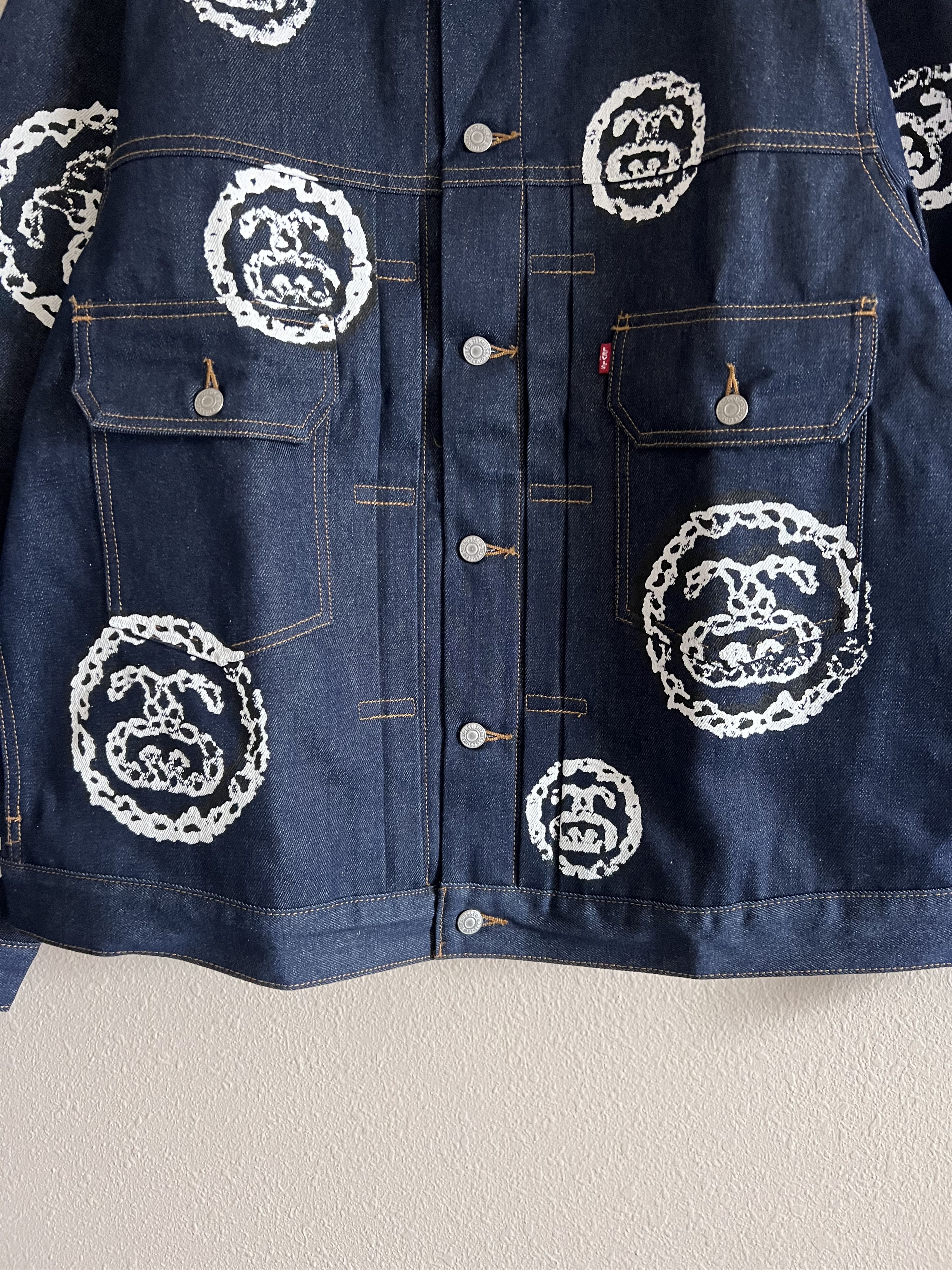 DENIM TEARS × Levi's × Stussy Denim Tears Stussy Levi's Type 2 Raw Denim Jacket Size US XL / EU 56 / 4 - 3 Thumbnail