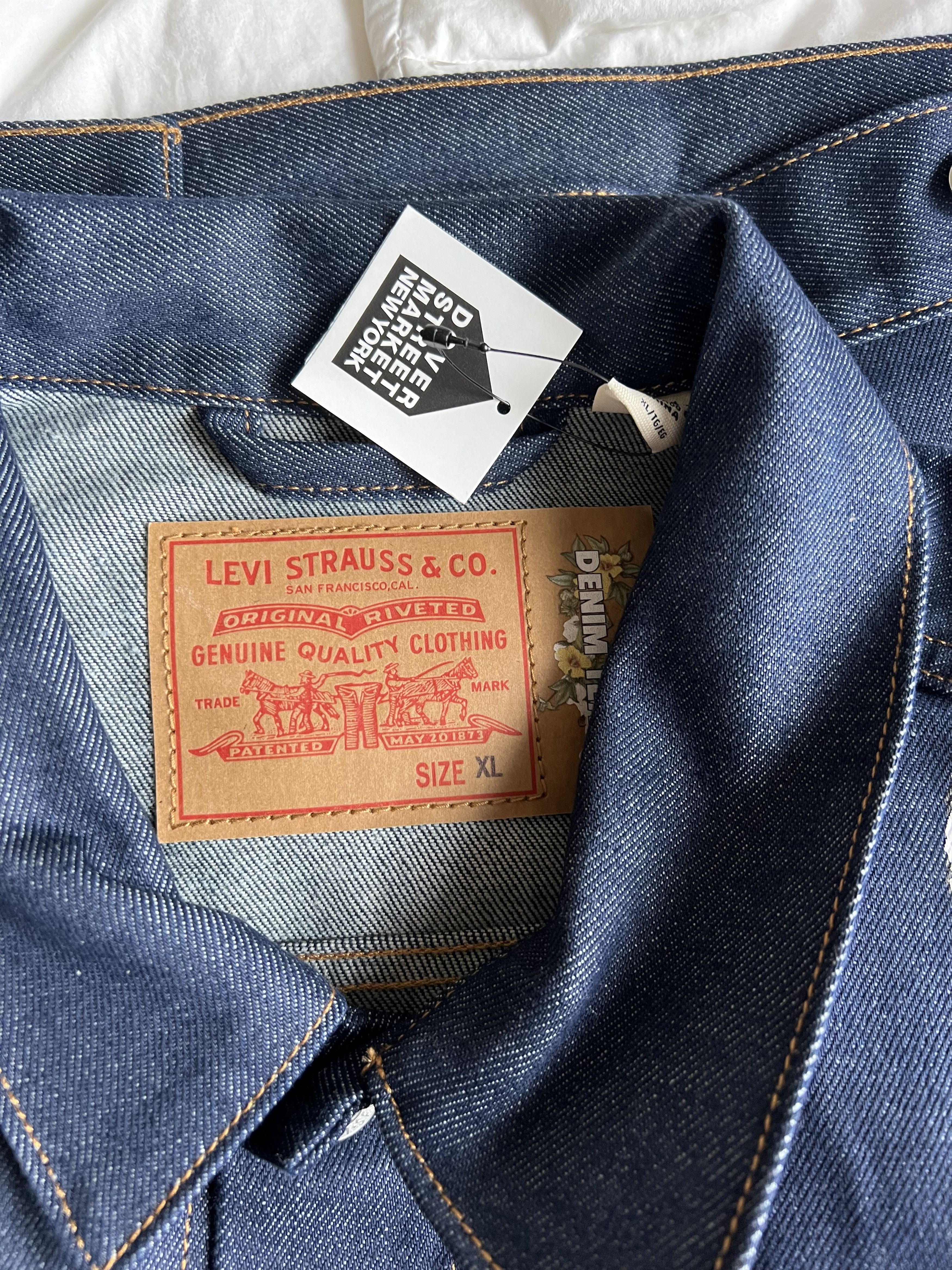 DENIM TEARS × Levi's × Stussy Denim Tears Stussy Levi's Type 2 Raw Denim Jacket Size US XL / EU 56 / 4 - 8 Thumbnail