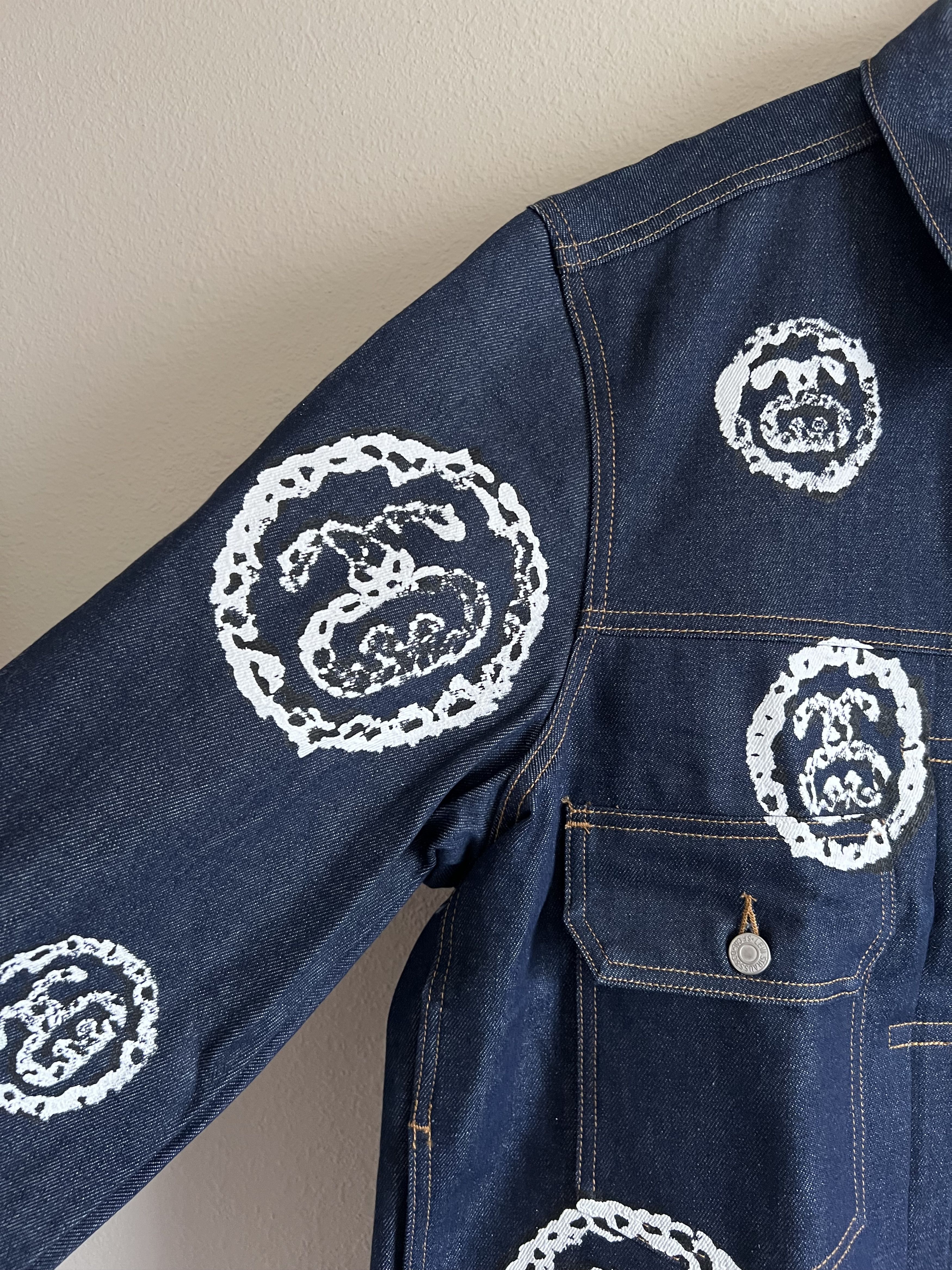 DENIM TEARS × Levi's × Stussy Denim Tears Stussy Levi's Type 2 Raw Denim Jacket Size US XL / EU 56 / 4 - 4 Thumbnail