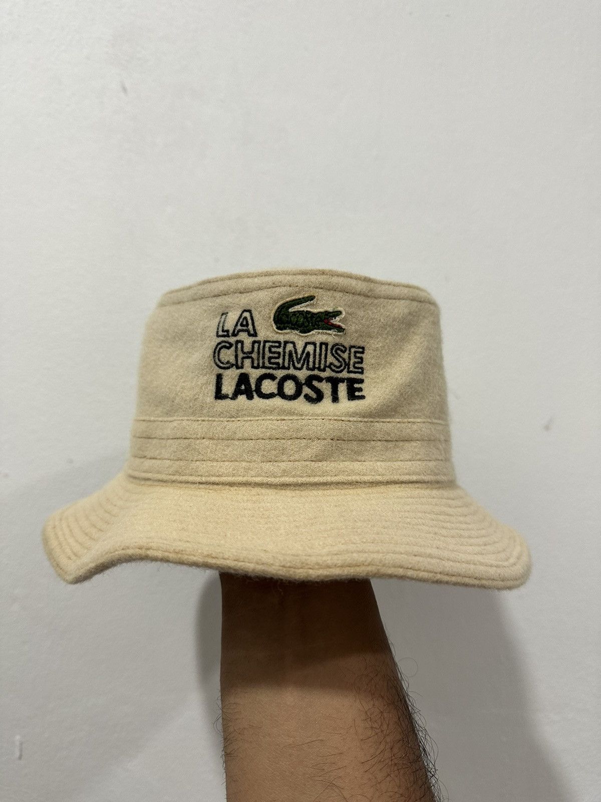 image of VTG 90’S Lacoste Bucket Hat in White, Men's