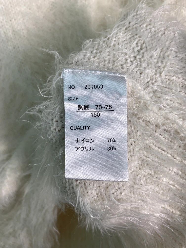 Homespun Knitwear DLS Sospita White Shag Shagggy Fur Mohair Knitwear #BB576 Size S / US 4 / IT 40 - 4 Thumbnail