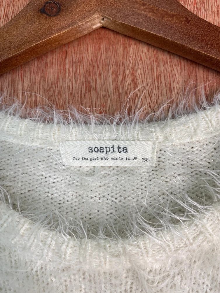 Homespun Knitwear DLS Sospita White Shag Shagggy Fur Mohair Knitwear #BB576 Size S / US 4 / IT 40 - 5 Thumbnail