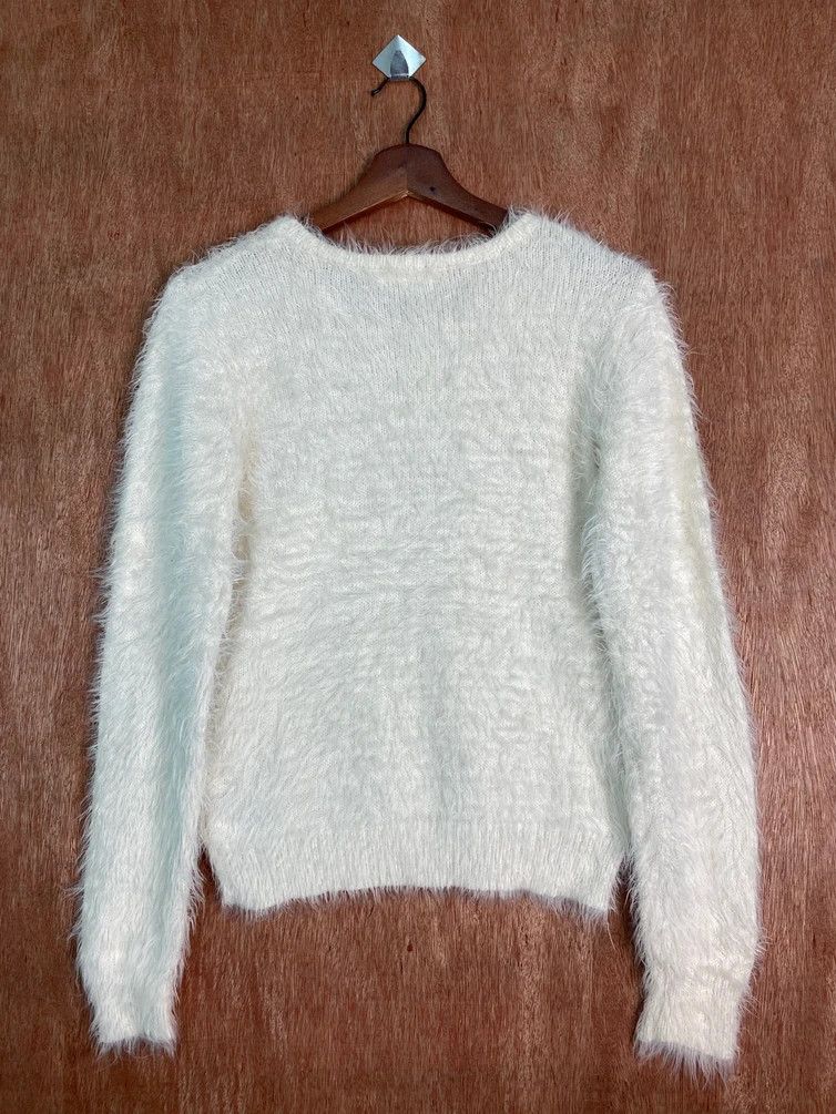 Homespun Knitwear DLS Sospita White Shag Shagggy Fur Mohair Knitwear #BB576 Size S / US 4 / IT 40 - 6 Thumbnail