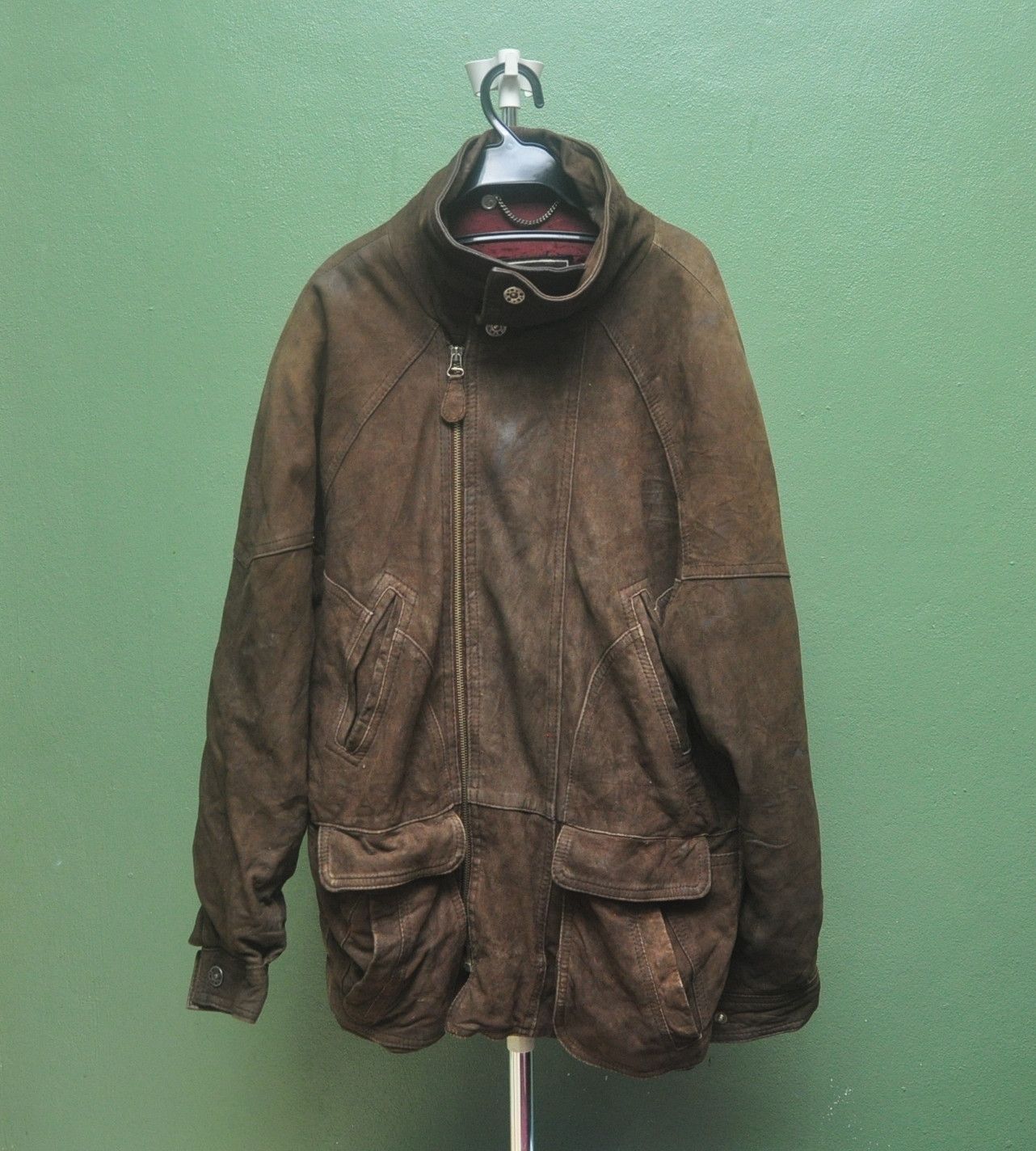 image of Vintage Giorgio Sappini Leather Spain Made In Spain Jacket in Coco Brown, Men's (Size XL)