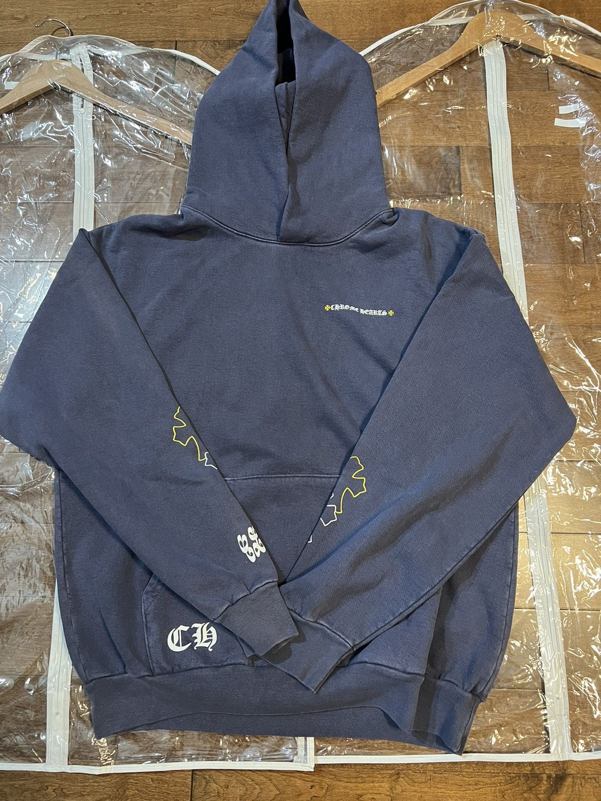 Navy Blue Chrome Hearts Hoodie | Grailed