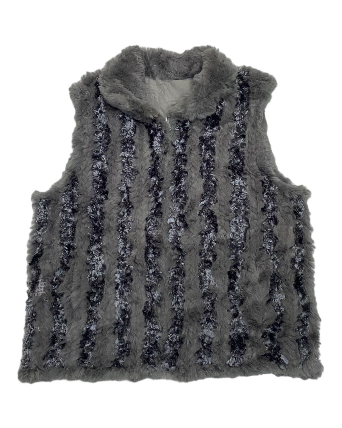 image of Archival Clothing x Avant Garde Japanese Avant Garde Saga Fox Fur Sleeveless Vest Jacket in Grey (S