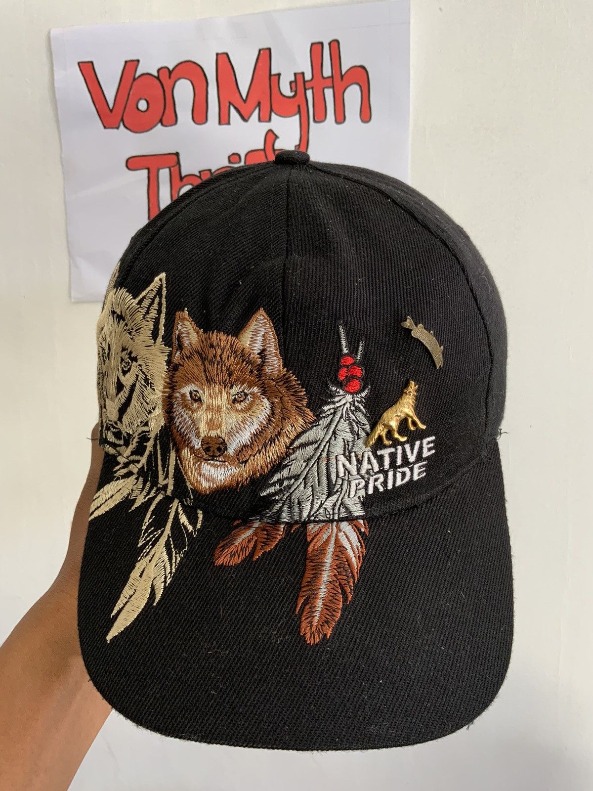 KMRii Vintage Native Pride Wolf Hat Size ONE SIZE - 6 Thumbnail