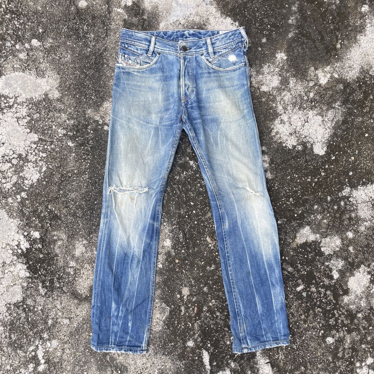 image of Vintage Diesel Industry Distressed Denim Jeans in Blue, Women's (Size 29)