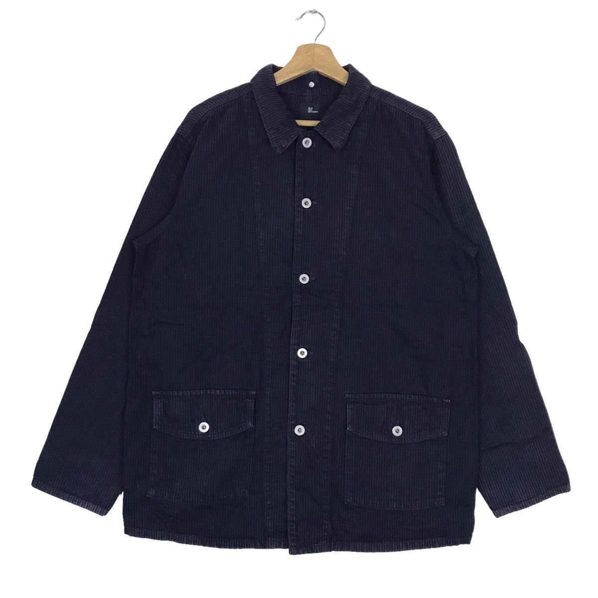Vintage Blue Red Butterfly Herringbone Parka Chore Jacket