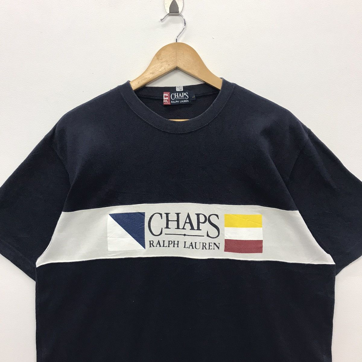 Chaps Ralph Lauren × Designer × Vintage Rare!! Vintage Chaps Ralph Lauren Spellout Tee Size US L / EU 52-54 / 3 - 2 Thumbnail