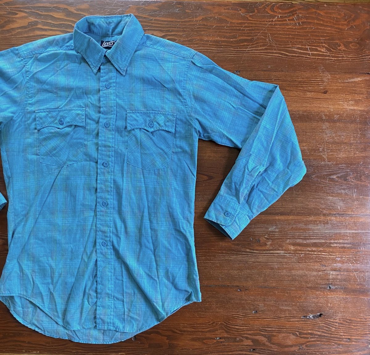 Levi's Vintage 80’s Levi’s Faded Plaid Long Sleeve Button Up Size US M / EU 48-50 / 2 - 1 Thumbnail