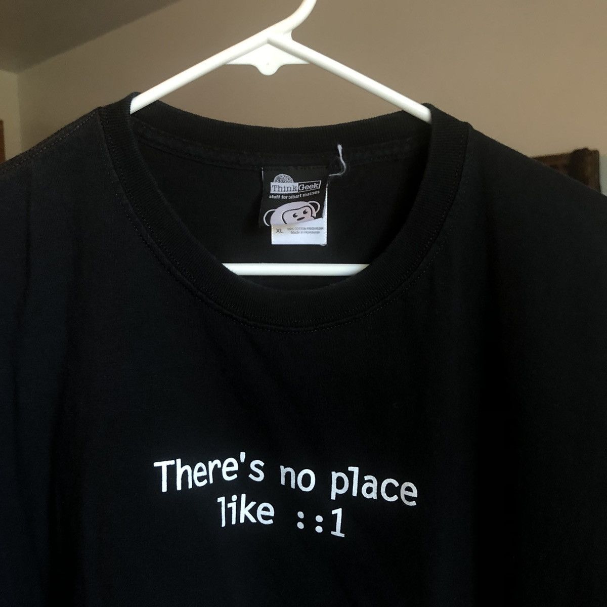 Vintage Vntg Think Geek Coding Computer Theres No Place Like ::1 Tee Size US XL / EU 56 / 4 - 1 Thumbnail