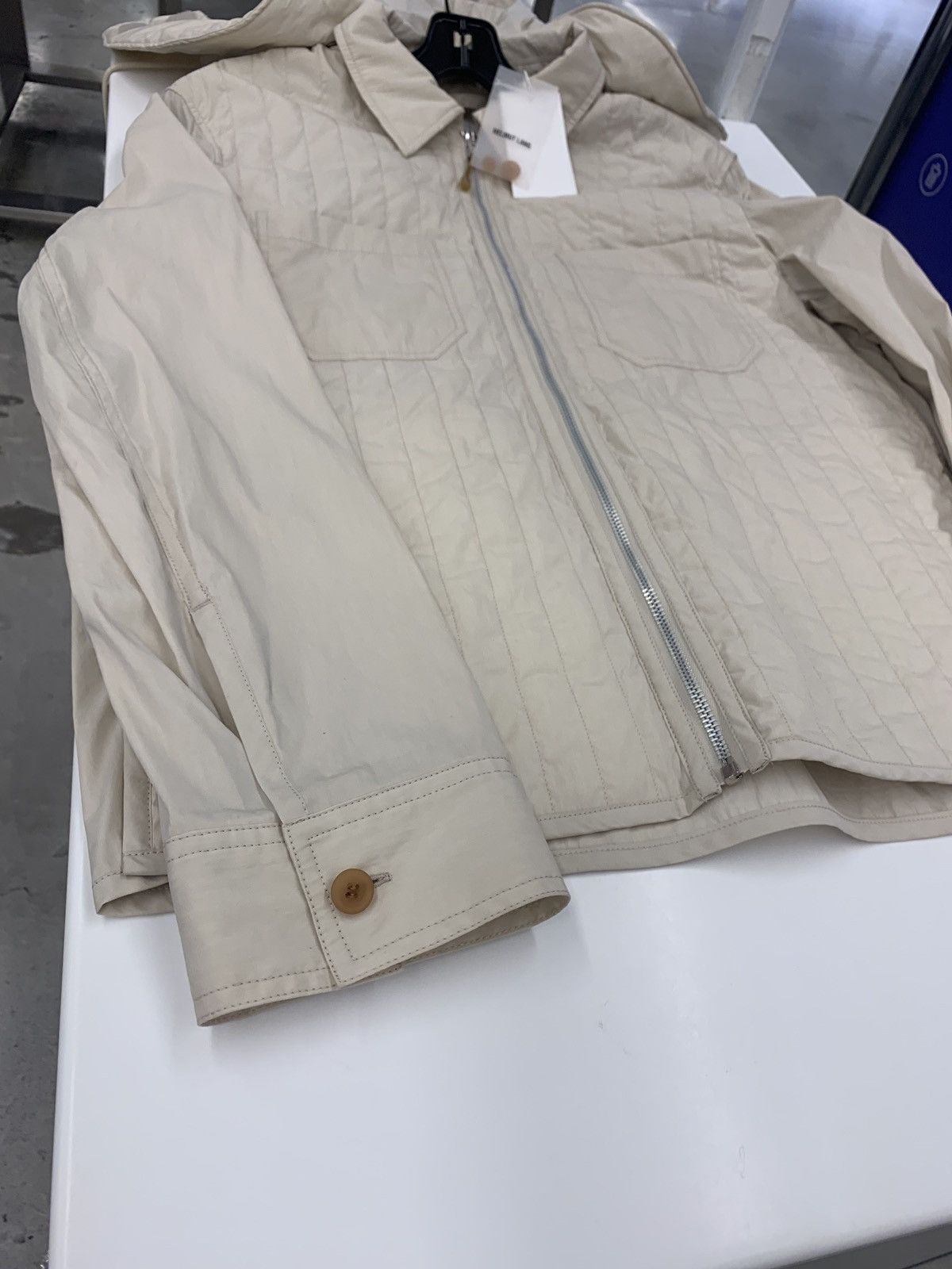 Helmut Lang Quilted Zip Up Jacket in Moonlight Size US XS / EU 42 / 0 - 7 Thumbnail