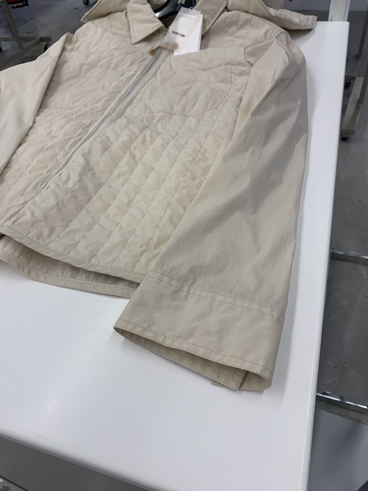 Helmut Lang Quilted Zip Up Jacket in Moonlight Size US XS / EU 42 / 0 - 5 Thumbnail