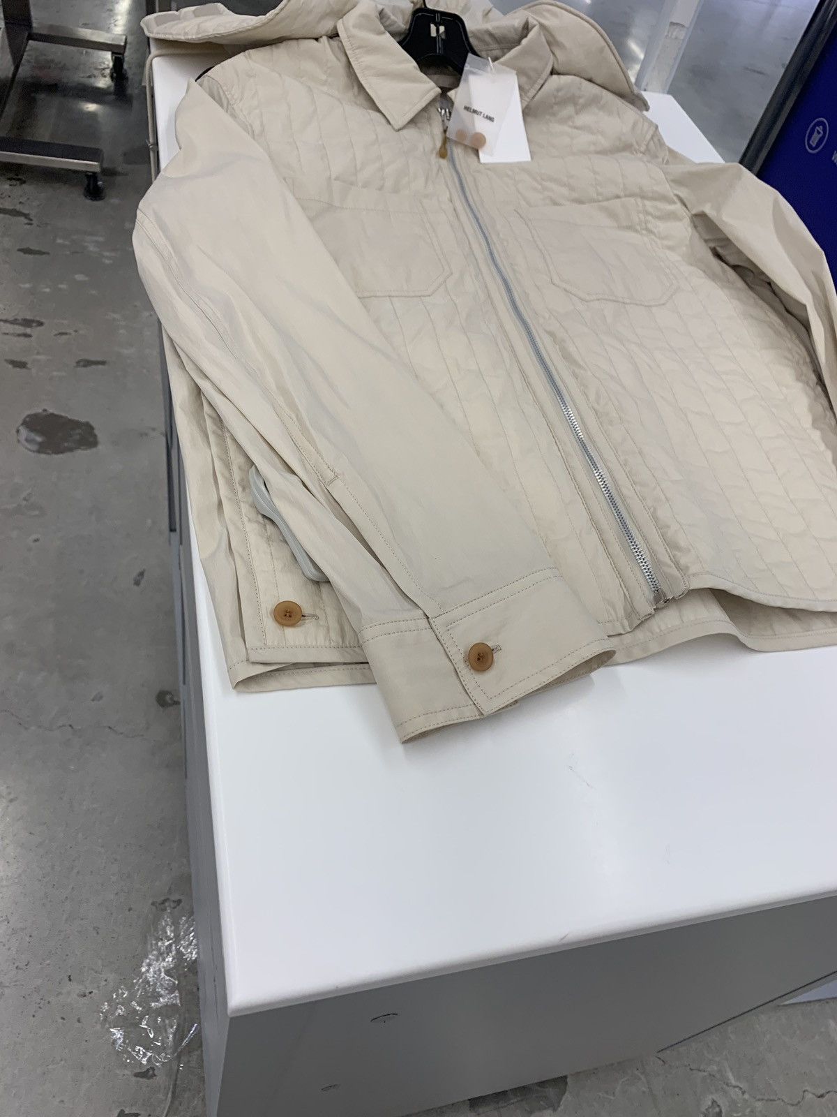 Helmut Lang Quilted Zip Up Jacket in Moonlight Size US XS / EU 42 / 0 - 3 Thumbnail
