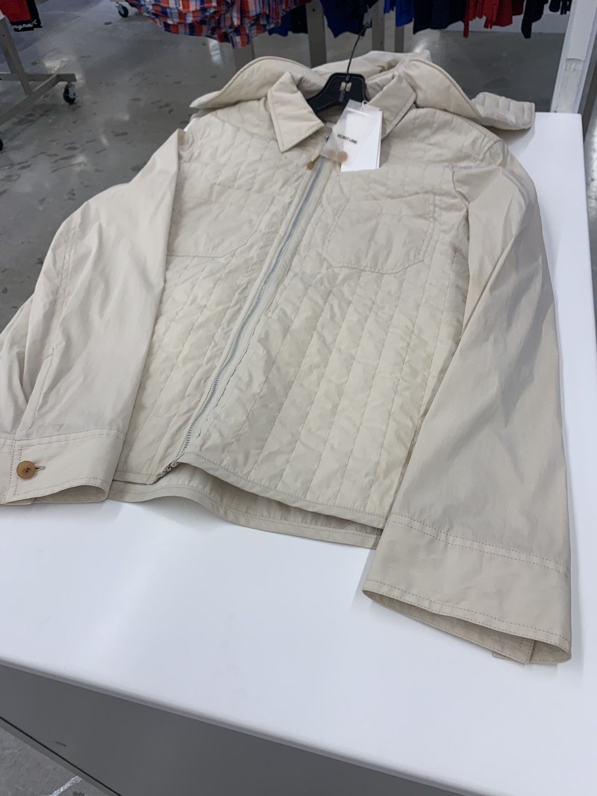 Helmut Lang Quilted Zip Up Jacket in Moonlight Size US XS / EU 42 / 0 - 6 Thumbnail