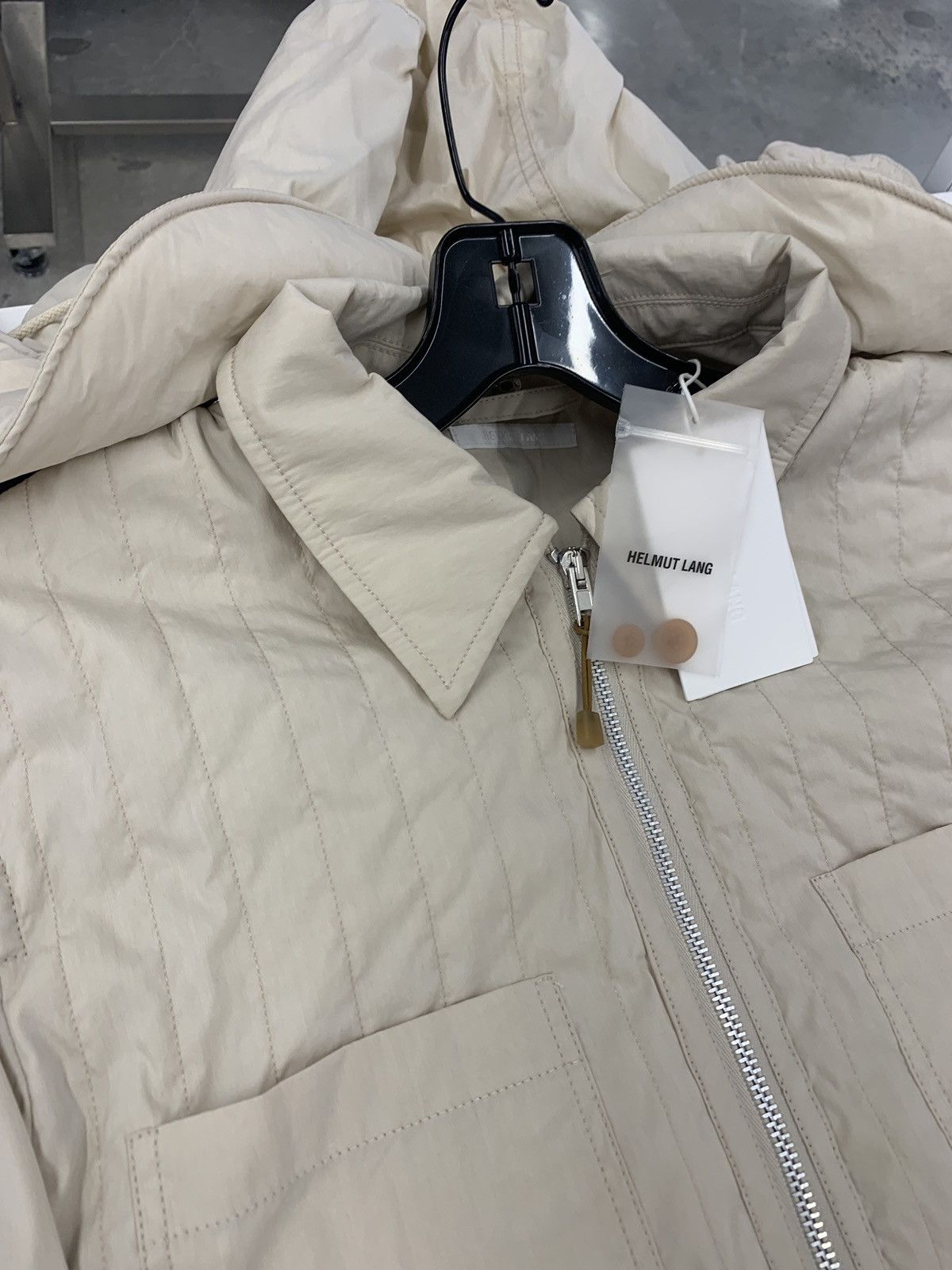 Helmut Lang Quilted Zip Up Jacket in Moonlight Size US XS / EU 42 / 0 - 9 Thumbnail