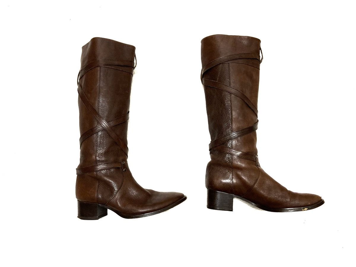 Issey Miyake × Tsumori Chisato Tsumori Chisato Walk Brown Leather Heel Boots Size 9" US Size US 9 / IT 39 - 5 Thumbnail