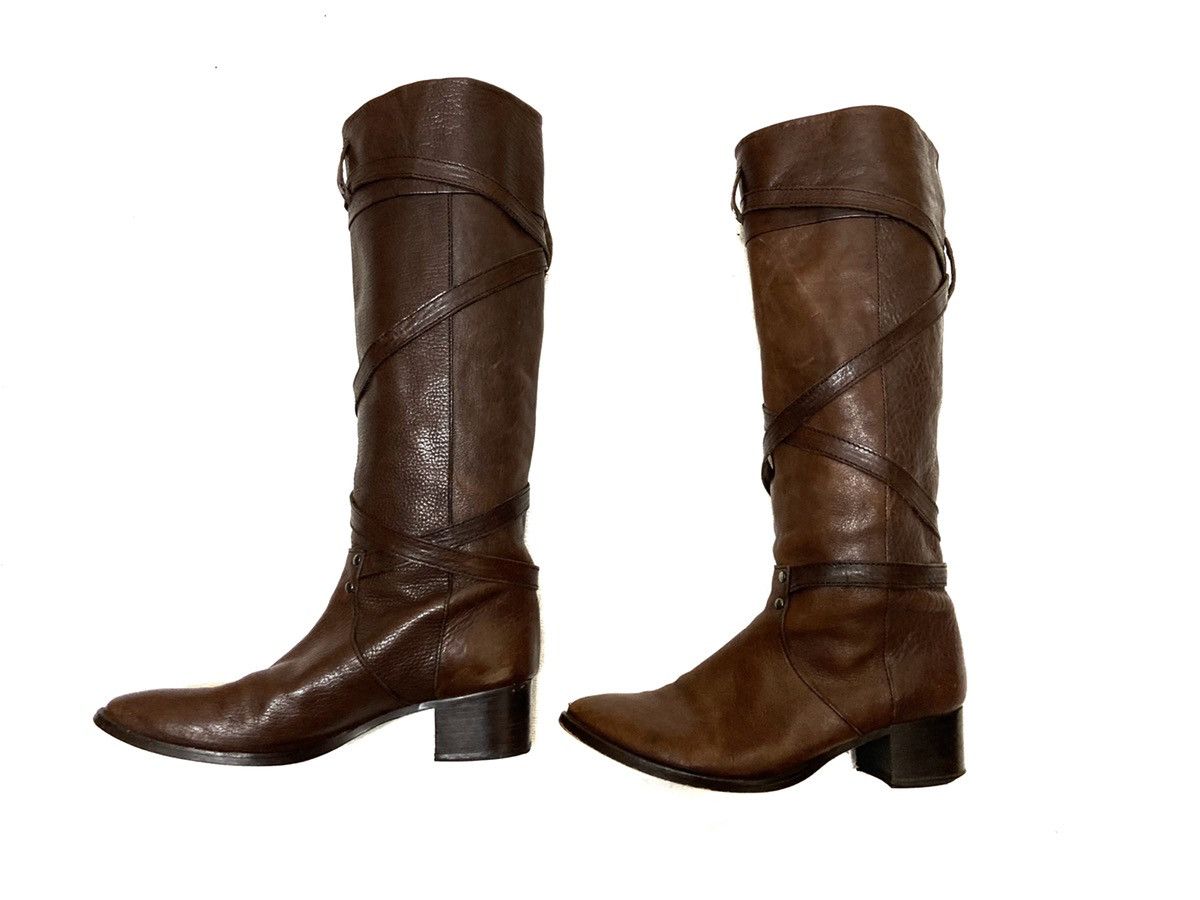 Issey Miyake × Tsumori Chisato Tsumori Chisato Walk Brown Leather Heel Boots Size 9" US Size US 9 / IT 39 - 4 Thumbnail