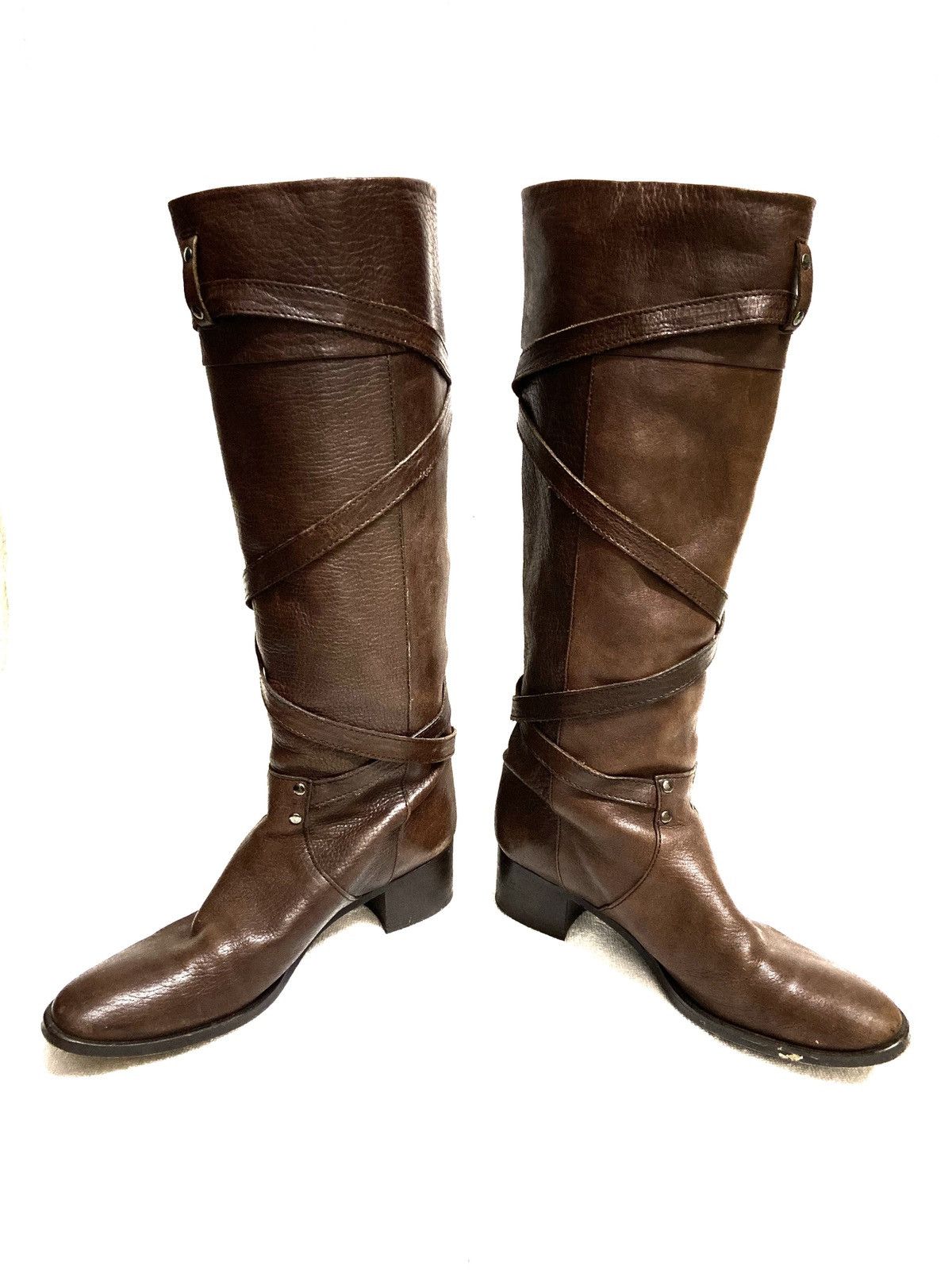 Issey Miyake × Tsumori Chisato Tsumori Chisato Walk Brown Leather Heel Boots Size 9" US Size US 9 / IT 39 - 3 Thumbnail