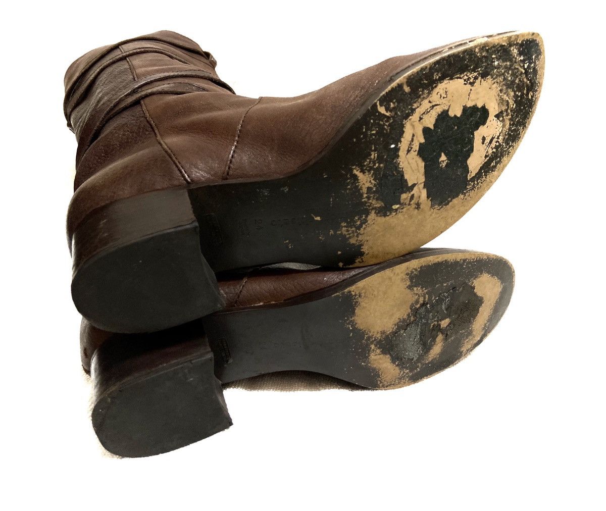 Issey Miyake × Tsumori Chisato Tsumori Chisato Walk Brown Leather Heel Boots Size 9" US Size US 9 / IT 39 - 8 Thumbnail