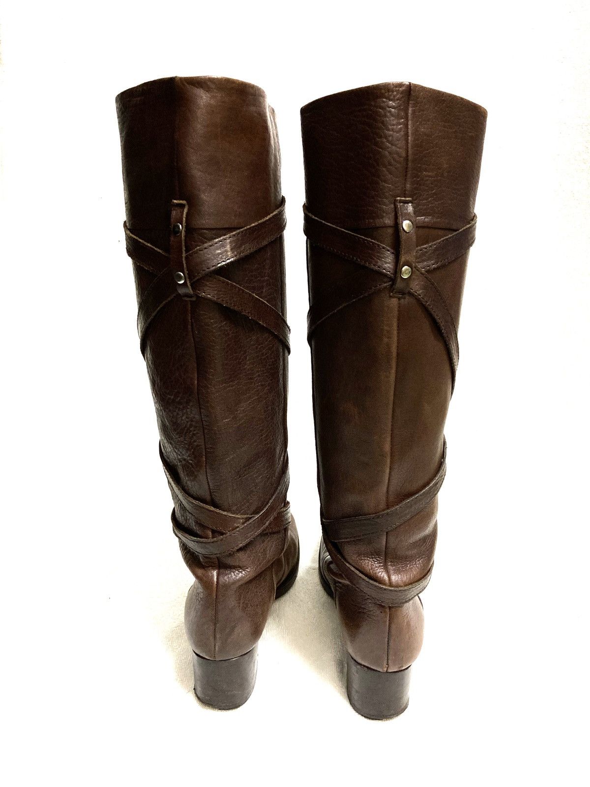 Issey Miyake × Tsumori Chisato Tsumori Chisato Walk Brown Leather Heel Boots Size 9" US Size US 9 / IT 39 - 6 Thumbnail