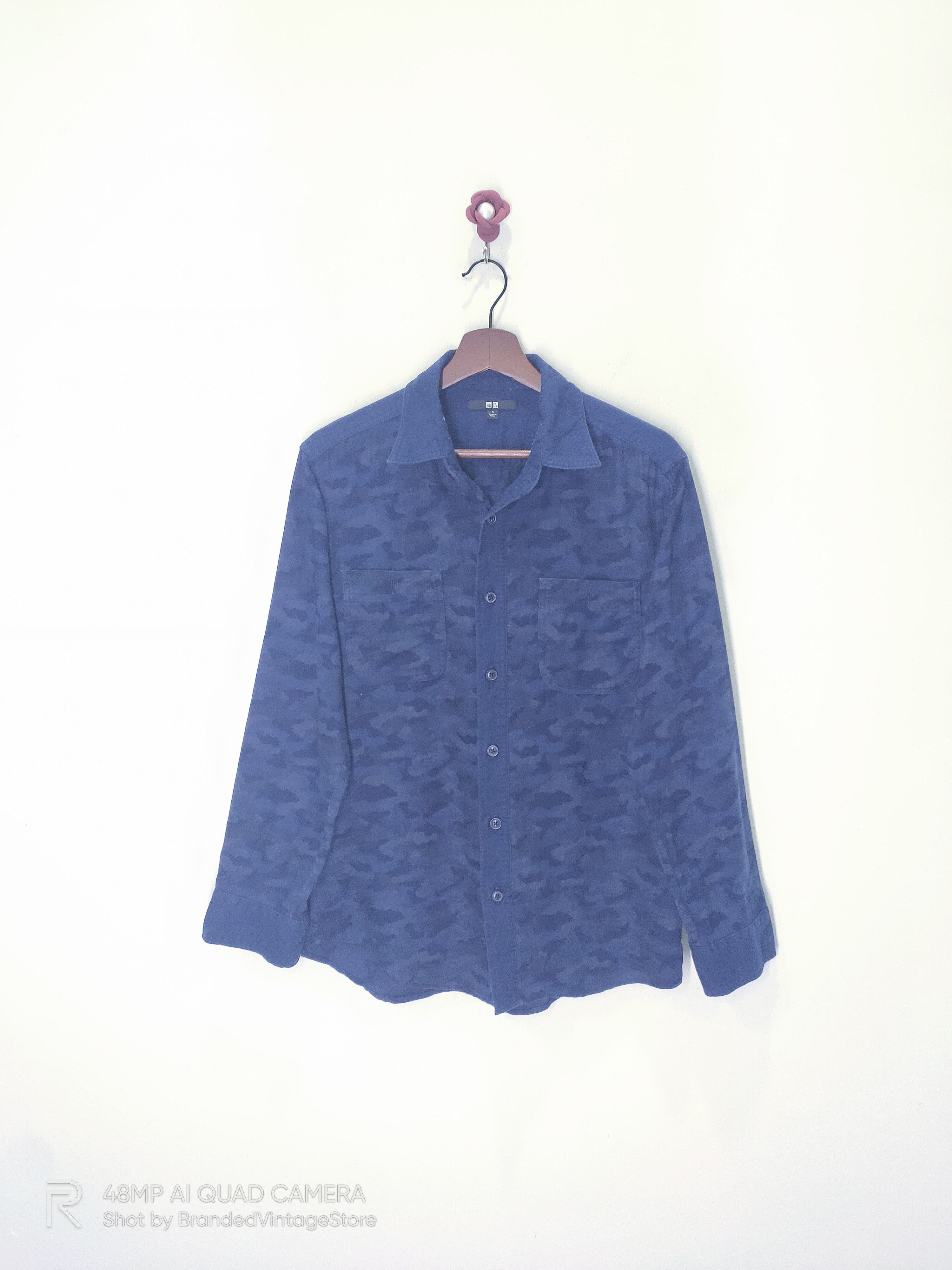Japanese Brand × Uniqlo UNIQLO Dark Camo Fullprinted Pocket Casual Flannel Jacket Size US M / EU 48-50 / 2 - 1 Thumbnail
