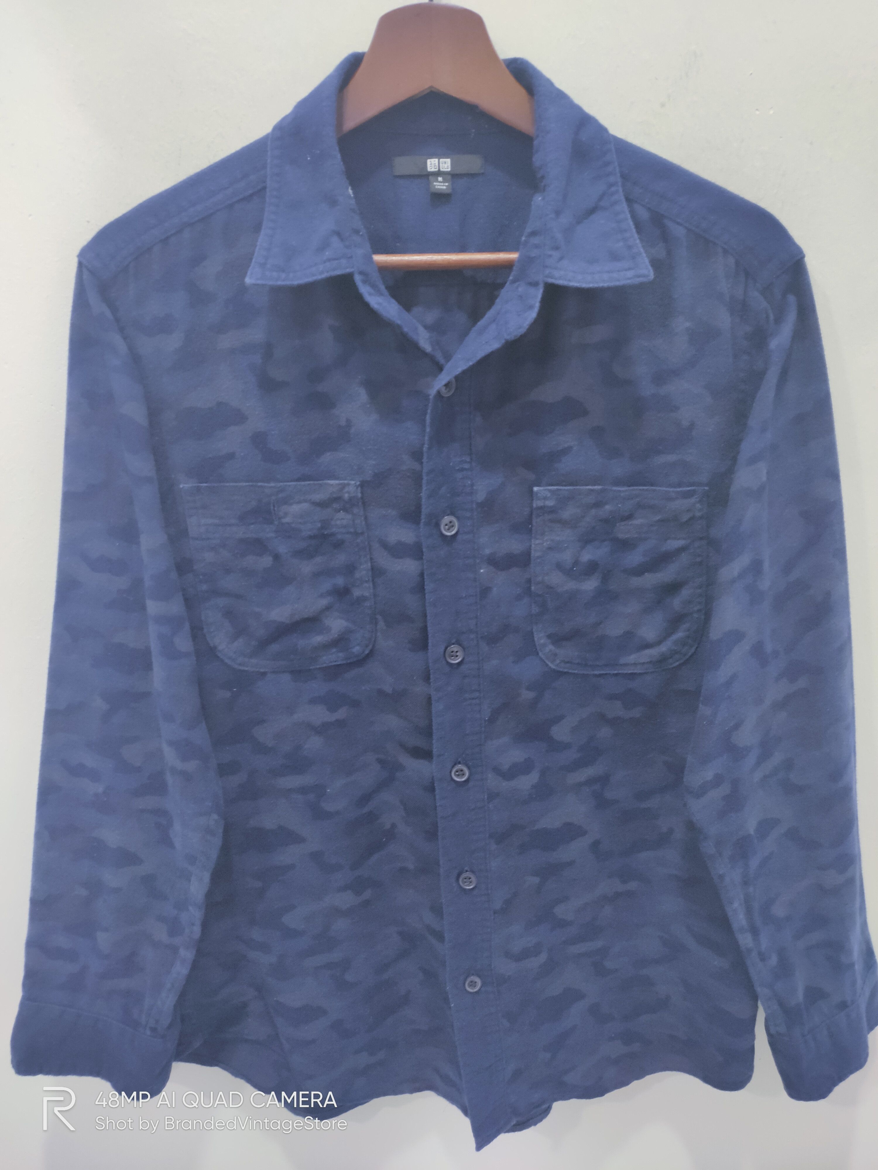 Japanese Brand × Uniqlo UNIQLO Dark Camo Fullprinted Pocket Casual Flannel Jacket Size US M / EU 48-50 / 2 - 3 Thumbnail