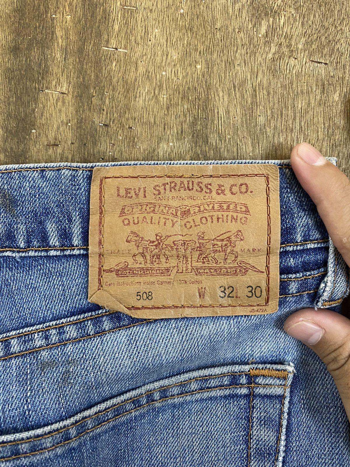 Levi's DLS 508 Levis Blue Distressed Denim Pants #BB531 Size US 32 / EU 48 - 14 Thumbnail