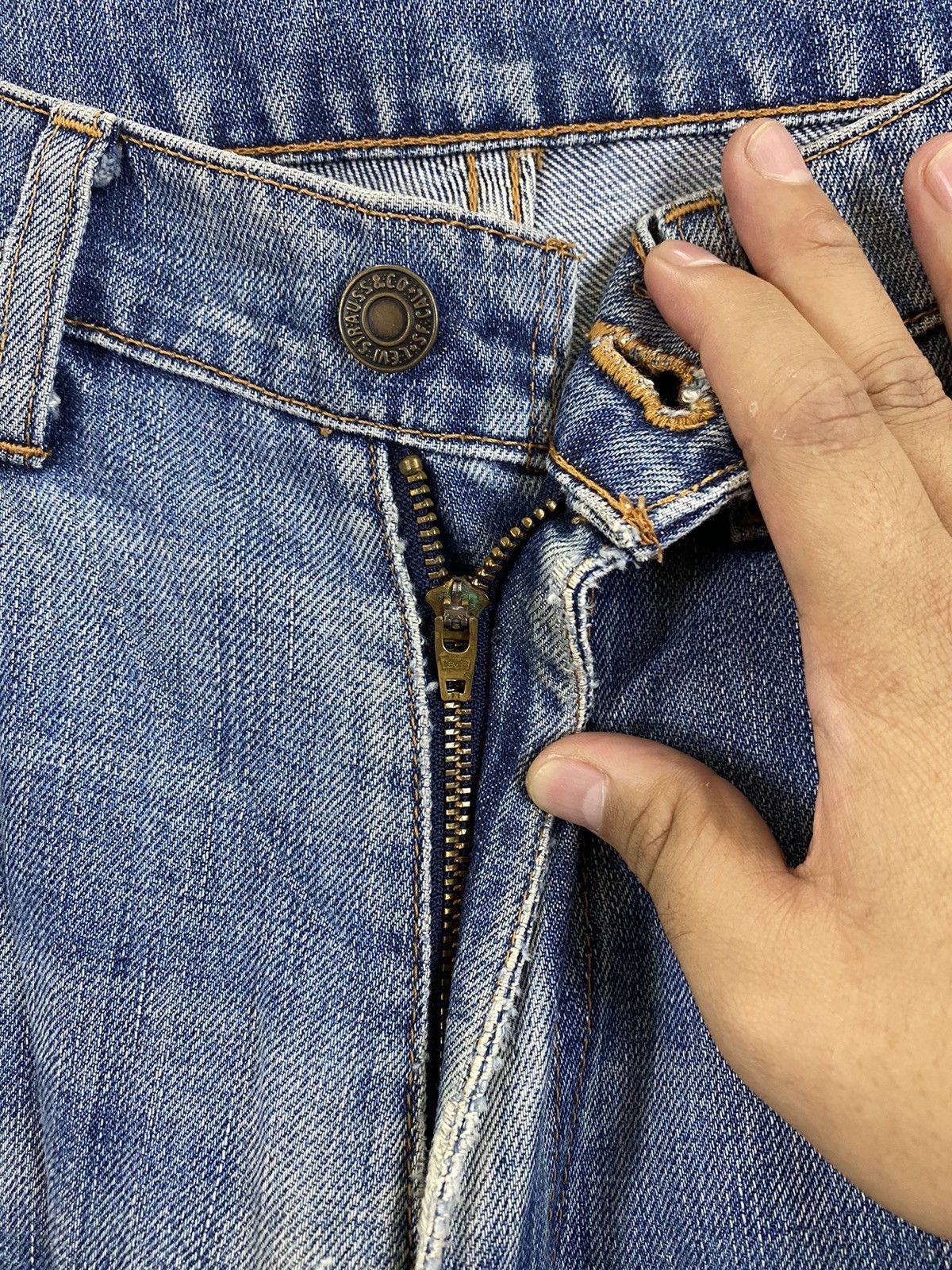 Levi's DLS 508 Levis Blue Distressed Denim Pants #BB531 Size US 32 / EU 48 - 17 Thumbnail