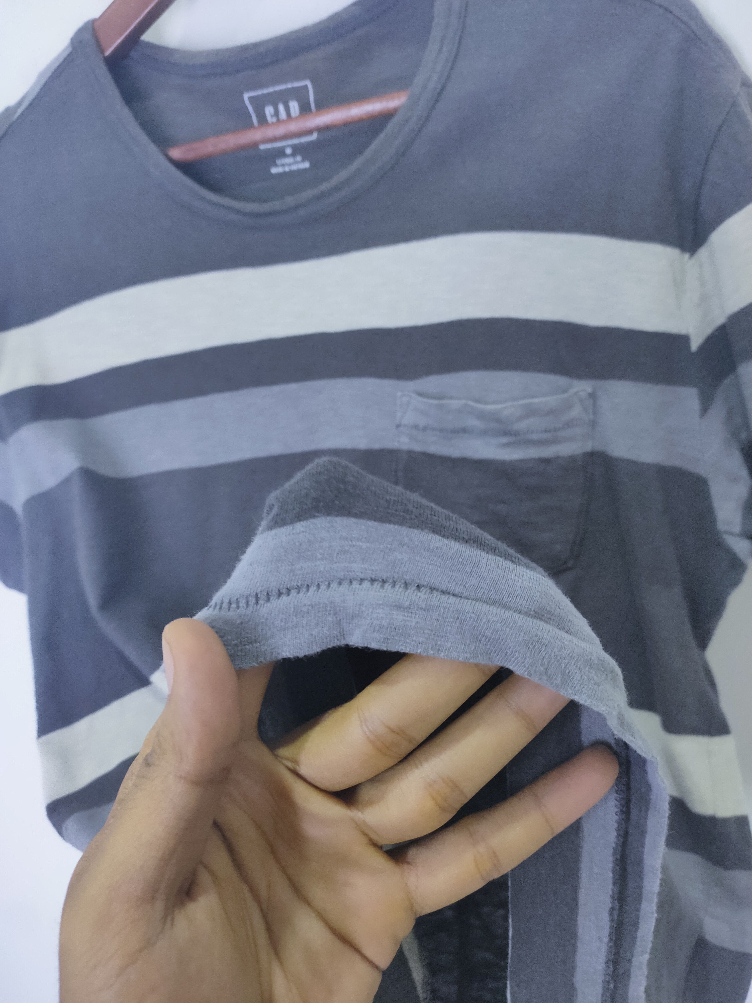 Gap × OVER THE STRiPES Vintage GAP Pocket Single Stitch Striped Streetwear Tshirt Size US M / EU 48-50 / 2 - 6 Thumbnail